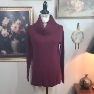 Cyrus Deep Red Cowl Neck Sweater